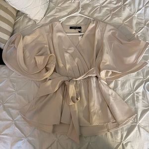 NWT; Vici Peplum Tie Top
